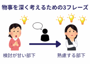部下の思考を深めるための3つのフレーズを活用する上司